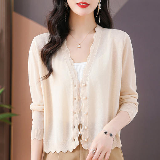 冰丝针织空调外套，短披肩薄款配裙子防晒开衫CC-101-90956 商品图1