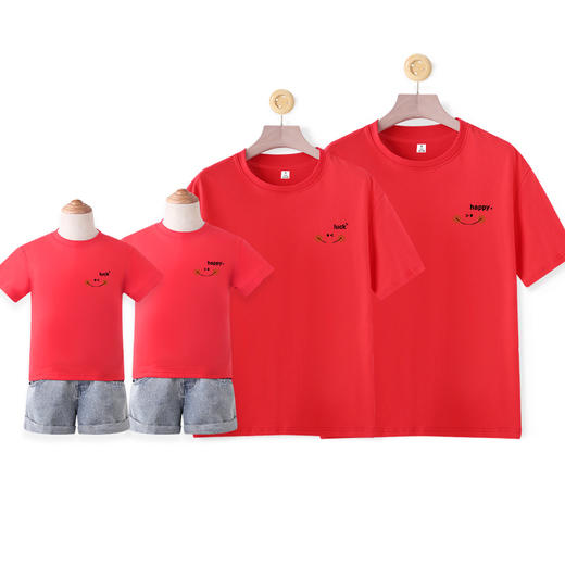 【甜蜜亲子档 百搭舒适】重磅220克！2024亲子装纯棉短袖全家装夏一家三口四口母女装亲子t恤 商品图10