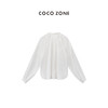COCO ZONE"南一”复古设计感镂空插肩袖立领衬衫纯色单排扣上衣CC1B0970 商品缩略图1