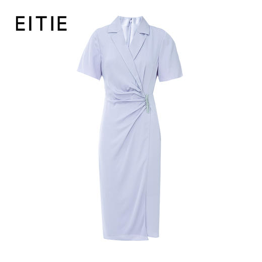 EITIE爱特爱春季新款通勤OL压褶收腰西装领连衣裙7807525 商品图5