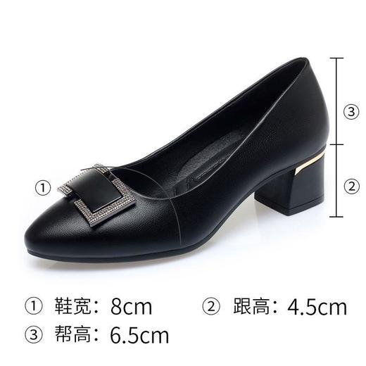 TZF-新款单鞋中跟粗跟软底女鞋时尚百搭女士皮鞋 商品图9