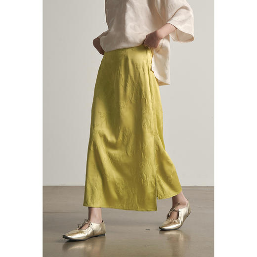 UMILAB【凤尾】美在风骨 缎面立体提花面料婉约高级半身裙D691H 商品图0