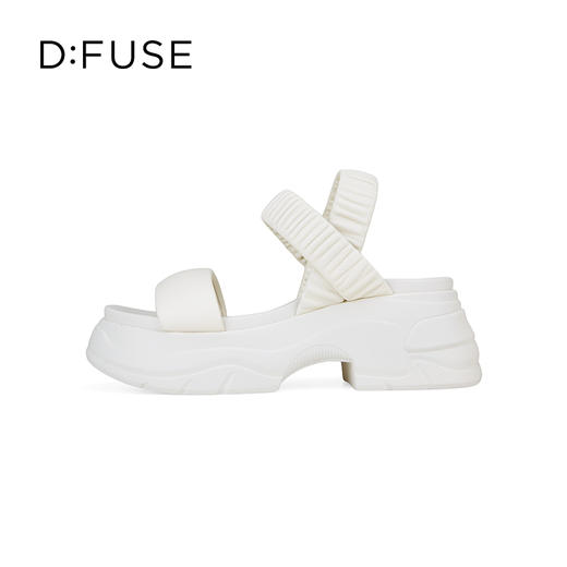 D:FUSE迪芙斯2024夏季新款吐司面包凉鞋松糕厚底增高一字带罗马凉鞋DF42115217 商品图1