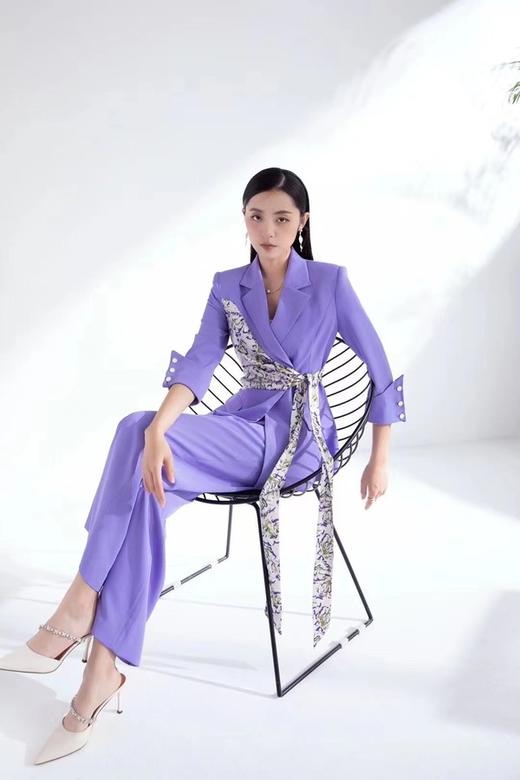 Le Malene 通勤撞色西装阔腿裤套装 15926 商品图4