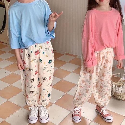 【49/2条】100-150码儿童A类韩版棉纱防蚊裤夏季新款男女童宝宝双层纱布休闲 透气长聚 商品图2