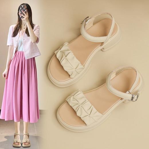 ZHR则则厚底一字带凉鞋2024新款时尚百搭时装凉鞋沙滩女凉鞋 商品图1