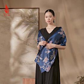 SAINTJOY/上久楷 女士宋锦双面长巾 围巾 瑶林百花 SCS23009