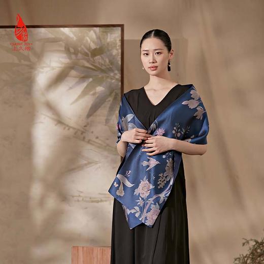 SAINTJOY/上久楷 女士宋锦双面长巾 围巾 瑶林百花 SCS23009 商品图0