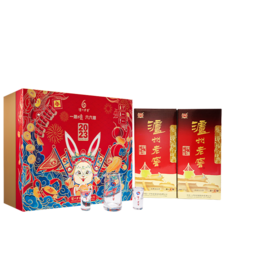 【酒厂直营】52度 泸州老窖六年窖头曲 瑞兔呈祥礼盒 500ml*2（内含酒具）  泸州老窖官方旗舰店