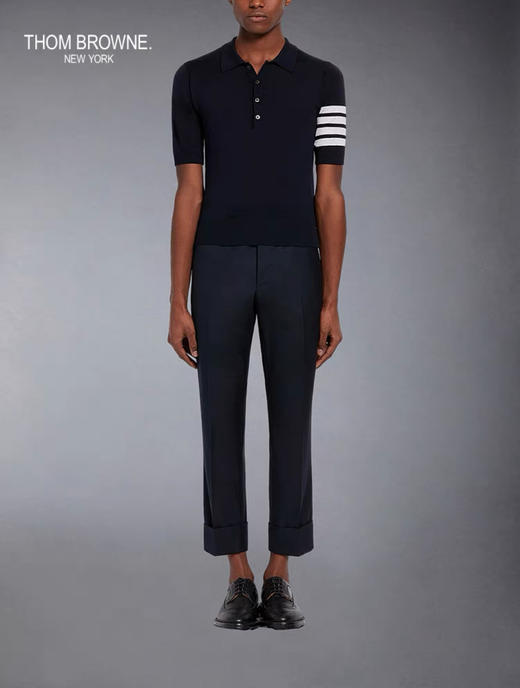 【2F】Luxemporium睿锦尚品 THOM BROWNE 男士春夏四条纹羊毛针织短袖POLO衫 商品图2
