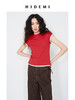 HIDEMI 【赵露思同款】圆领极简弹力自然棉短袖T恤 红色/黑色/碳灰/雾霾灰/白色 商品缩略图8