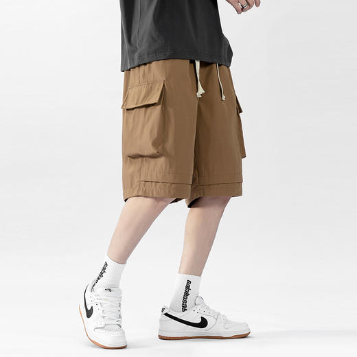 【新款DJR】大依优型大码五分裤工装短裤大号裤子弹力透气加肥加大夏季松紧腰宽松运动短裤沙滩裤 商品图2