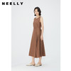 NEELLY纳俪商场同款棕色无袖连衣裙女夏季简约通勤显瘦休闲中长裙N24051Y01142 商品缩略图1