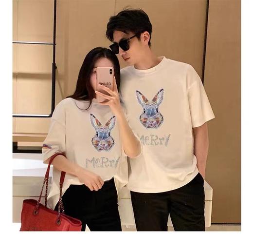 【限时价】喜出100%棉- 防钻兔头 印花情侣T恤 商品图2