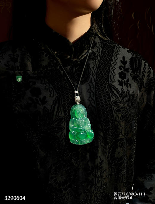 玻璃种艳绿观音吊坠【3290604】具体价格微信咨询 商品图4