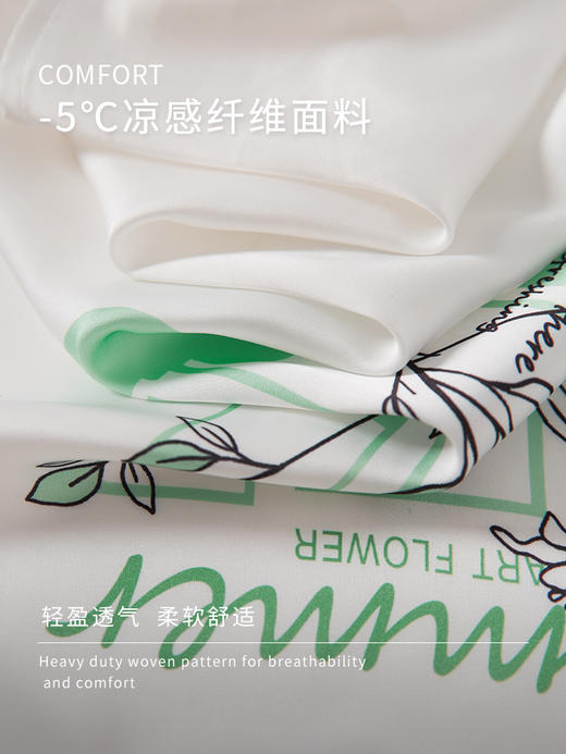 【专属特价】熙世界2025夏新款清新植物花卉印花T恤女短袖气质减龄凉感上衣 商品图4