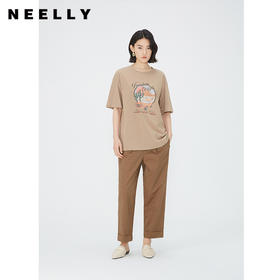 NEELLY纳俪商场同款工装风休闲裤女夏季百搭通勤显瘦直筒裤九分裤N24051H01156