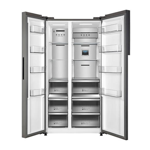 美的（Midea）601/605升对开门双开门风冷无霜一级双变频净味大容量家用电冰箱 线下同款BCD-601WKGPZMB墨兰灰 商品图3
