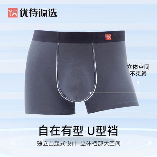 【59元3条，下单拍3】优待源选男士底裤青年简约纯色舒适四角内裤YXNM001 商品图4