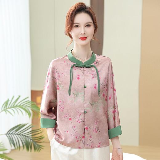 TZW-中国风妈妈装雪纺衫七分袖上衣 商品图6