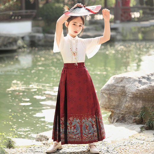 女童马面裙套装唐装-送项链XWN2709 商品图2
