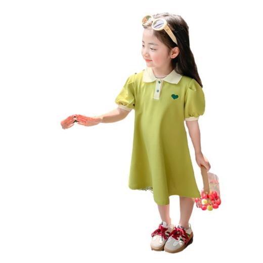【舒适透气，挺括有型！】女童夏季连衣公主裙洋气POLO领裙子，儿童泡泡袖连衣裙薄款公主裙，呼呼透气 夏天不闷热-QQ 商品图7