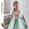 littletime女童法式田园绣花短袖2024春夏公主小女孩连衣裙 商品缩略图0