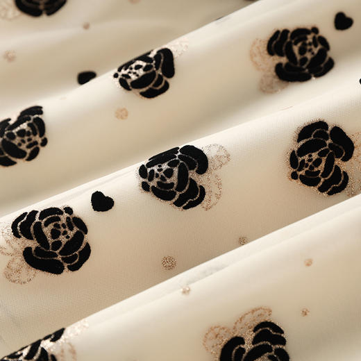 拼接山茶花网纱，气质优雅连衣裙WLZD- 2413502 商品图3