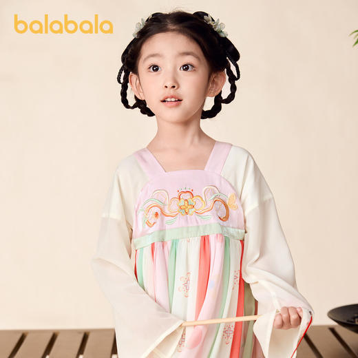 巴拉巴拉儿童连衣裙女童春装国风裙子长袖小童洋气甜美刺绣时尚潮 商品图1