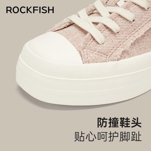 Rockfish 英国766厚底小方糖低帮增高方头帆布一脚蹬拖鞋出游穿搭 商品图6