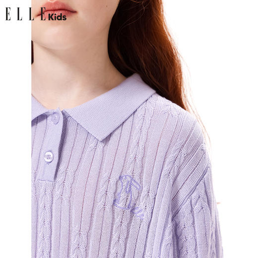 ELLEKIDS 童装 兔子提花短袖针织polo衫 商品图3