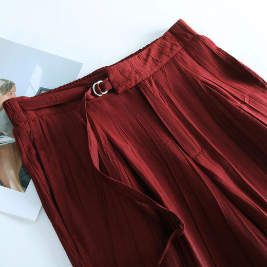 垂感修身显瘦时尚休闲裤，后腰松紧皱褶洋气阔腿裤MYX-QQ-1780-L 商品图3