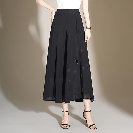 系带国风印花大摆裙，雪纺半身裙开衩裙子MYX-MTYR-2412-Y 商品图2