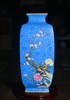 蓝地扒花花鸟四方瓶 商品缩略图0