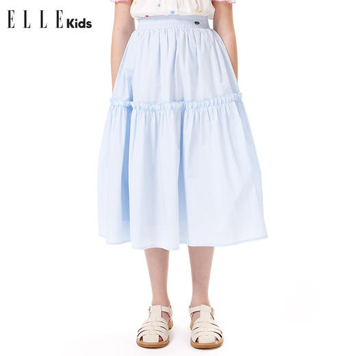 ELLEKIDS 童装 法式木耳边棉布半身裙 商品图2