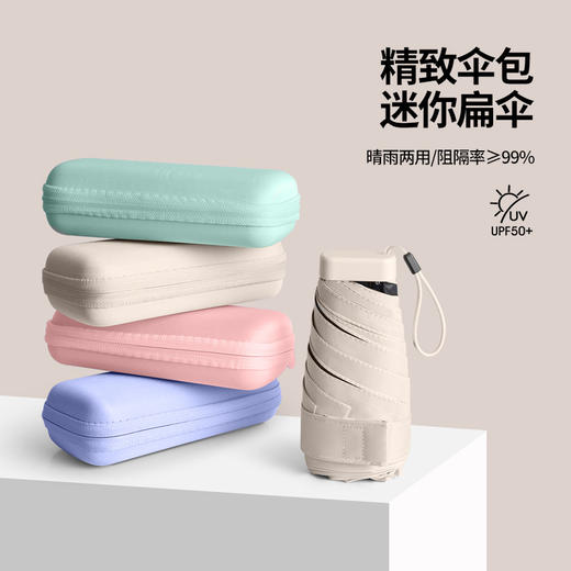 【网红推荐款】精致小卡包迷你太阳伞折叠 晴雨两用/阻隔率>99% 六折迷你遮阳 防紫外线伞 UPF50+ 商品图1
