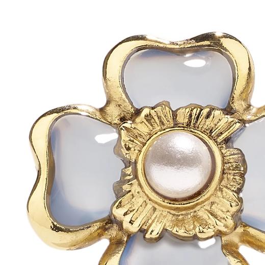 订购4周到｜Goossens Paris-Talisman Trèfle-幸运四叶草 耳钉（丹宁色）［法国设计师］ 商品图1