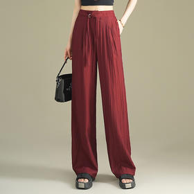 垂感修身显瘦时尚休闲裤，后腰松紧皱褶洋气阔腿裤MYX-QQ-1780-L