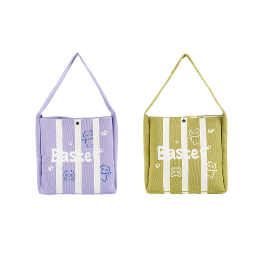 大英博物馆 盖亚·安德森猫和她的朋友们系列 针织包 大容量 单肩包 手提包 浅紫色 古铜绿 商品图6