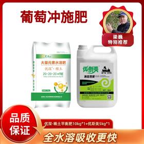 葡萄冲施肥   涮穗后货幼果期冲施  一套一亩地  优斯美＋优深稀土平衡肥