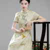 XGT联竹2024夏装新中式国风刺绣花复古女装改良修身旗袍连衣裙 商品缩略图2