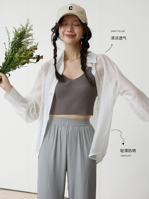 夏季莱赛尔天丝女衬衫防晒外套新款外穿长袖宽松上衣轻薄开衫衬衣_ym 商品图2