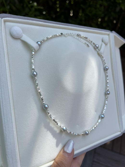 425-5无调色真多麻碎银子满天星项链 7-8mm真多麻海水珠 性价比max 商品图12