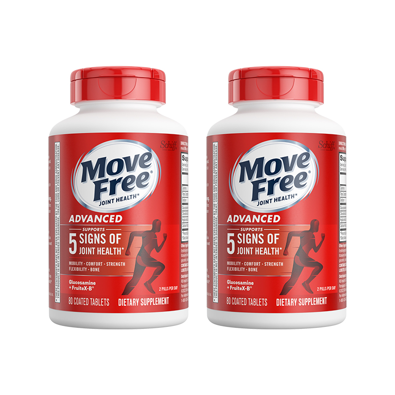 MoveFree 益节 氨糖维骨力红瓶80粒x2瓶