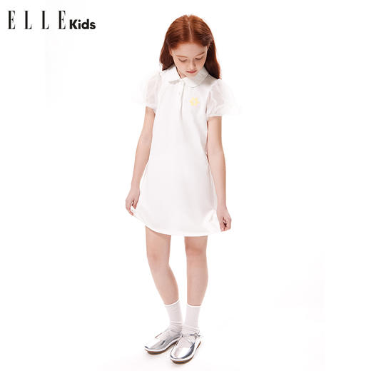 ELLEKIDS 童装 法式休闲polo网纱连衣裙 商品图3