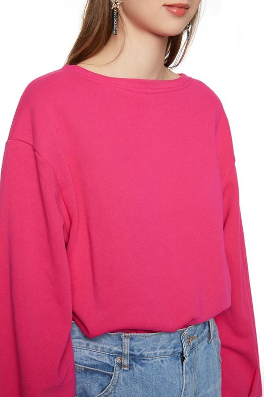 AVA 玫红色圆领百搭卫衣上衣 5328 商品图3