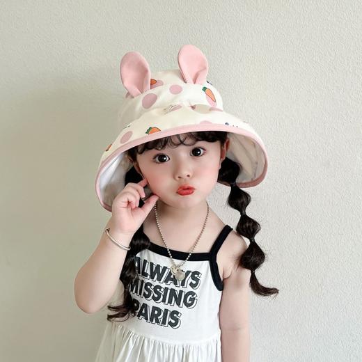 【轻盈大帽檐，舒适透气！】夏季超萌可爱户外遮阳卡通空顶透气帽，双层大檐小童便携防晒软渔夫帽，立体造型 防晒也可可爱爱-QQ 商品图1
