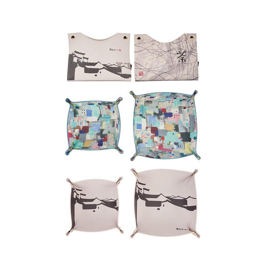 吴冠中 大宅 墙上姻亲 都市之恋 系列 纸巾盒  收纳盘两件套 商品图4