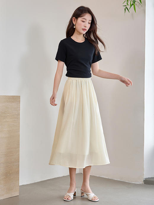 【1件75折，2件73折】熙世界飘逸垂感半身裙雪纺纱裙2025夏季新款高腰裙子仙气a字裙 商品图4