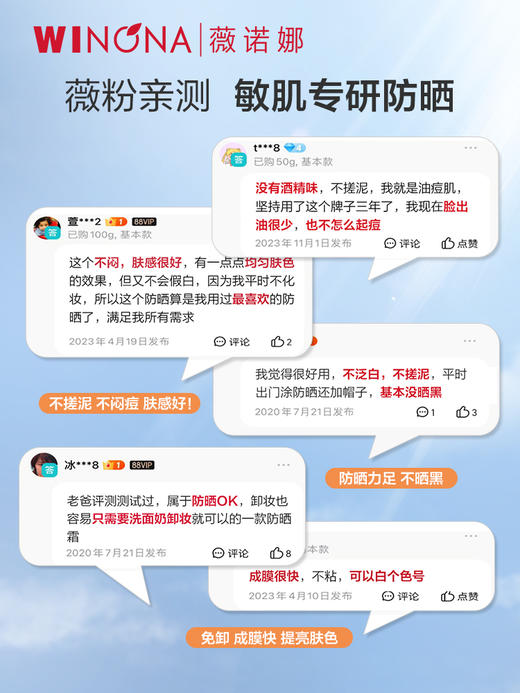 薇诺娜清透防晒乳SPF48PA+++50g 商品图2